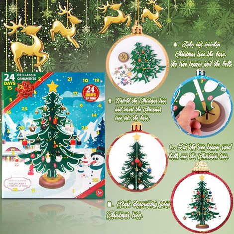 Calendrier Avent bois arbre Noël (1/5)