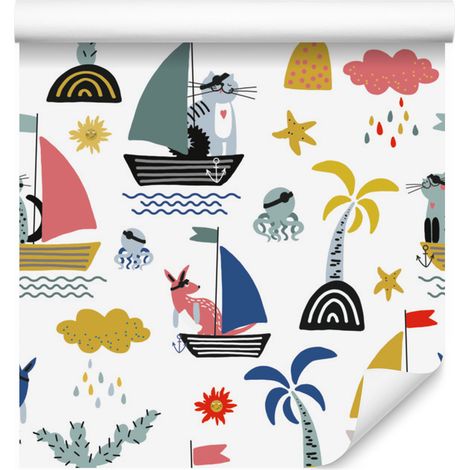 Carta da parati a tema pirati per soggiorno e camera da letto, 50x1000 cm (1/5)