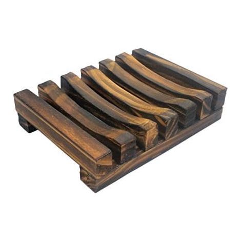 Accessoires de salle de bain style hawaïen Porte-savon en bois naturel fait main (1/5)