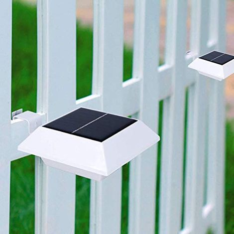 Solarbetriebene Gartenzaunleuchte – 12 x 12 x 5 cm – Dachrinnenleuchte – wasserdicht – für Terrassentreppen (1/5)