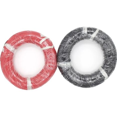 Câble Solaire, Cuivre Étainé, Isolation XLPE, Noir et Rouge-a, 10m 6mm2 (1/2)