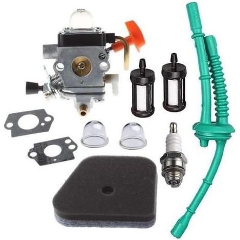 pair Carburateur avec Tuyau d’Essence Joint Membrane pour Débroussailleuse STIHL FS100 FS100R FS110 FS110R FS110X FS100RX FS130R (1/3)
