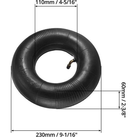 Lot de 2 chambres à air 4.10/3.50-4 - valve pliée en caoutchouc pour tondeuse à gazon, chariot manuel et remorque (1/5)