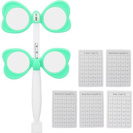 Viseur Optique Vert en Plastique avec 5 Cartes de Test de Vision Proche ±150 (1/5)