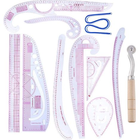 Nählineal-Set für Bekleidungsdesign, Heimwerkerwerkzeuge, präzises Messzubehör, Schneider-Schablonenset. (1/5)