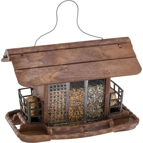 Ferplast – Mangeoire à oiseaux abri Jok 2 – Matériau recyclable et durable – Dimensions 34 x 26 x h 23 cm – Accroche facile pour jardin