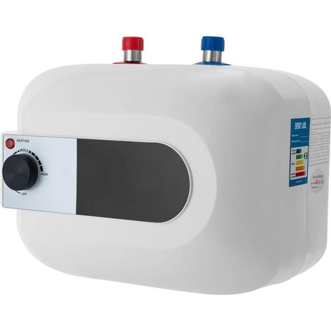 HAUTOUR Mini Chauffe‑Eau Électrique à Réservoir 6L Vertical 1500W 220V, IPX4, Réglable 30‑65°C, Entrée d’Eau Supérieure Prise Européenne, en Acier Inoxydable 304‑316L ABS pour Cuisine Salle de Bain Ca (1/5)