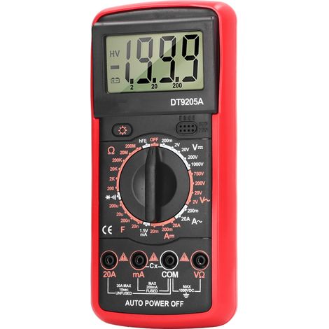 Multimètre numérique intelligent avec écran LCD, multifonctionnel, détecteur de circuits pour usage domestique, rouge (1/5)