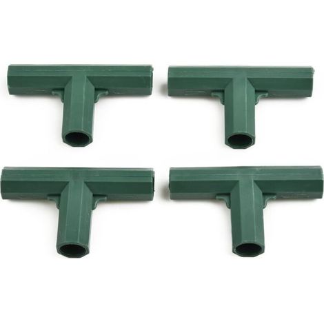 Set mit 4 Kunststoff-Rahmenverbindern für Gartenmarkisen und Kletterpflanzen, kompatibel mit 16-mm-Gewächshausstützen (3-Wege-T) (1/5)