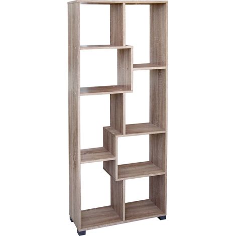 LIBRERIA CON VANI SFALSATI LINEA 'ATENA' col. rovere naturale
