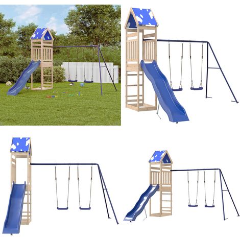 Aire de jeux d'extérieur bois de pin massif - Jeux D'extérieure - Ensemble De Jeux - Aire De Jeux - Jouet Extérieur - Maisonnette Enfant - Home & Living (1/5)