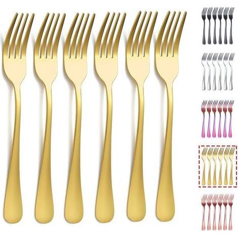 Un ensemble de 6 fourchettes en or. fourchettes de 20.5 cm. ensemble de fourchettes en or (6 pièces). (1/5)