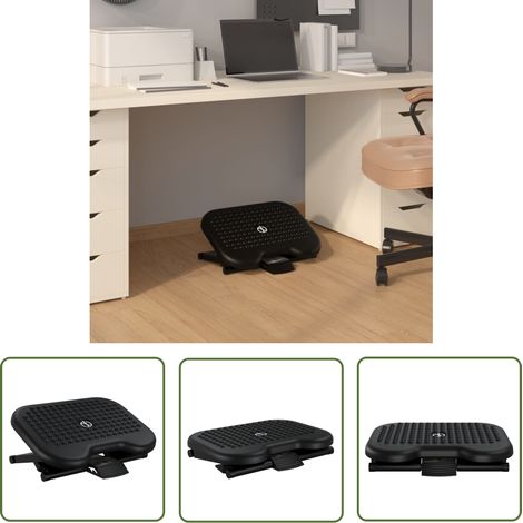 The Living Store Repose-pieds Noir 46x34,5x11 cm - Repose-pieds - Tabouret - Pouf - Chaise Relaxante - Confort (1/5)