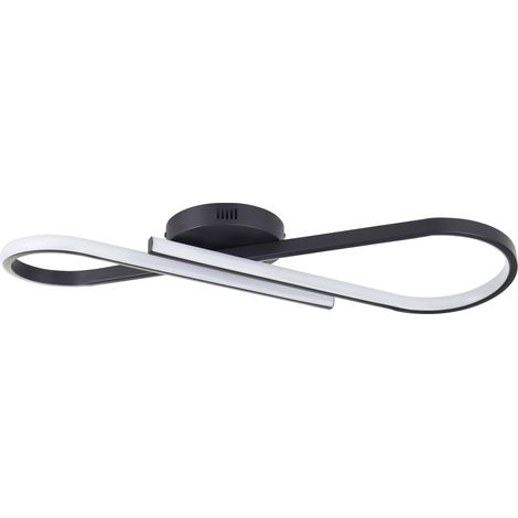 Plafonnier LED BRILLIANT, 24 W, 3000 K, 2800 lm, blanc chaud, IP20, noir