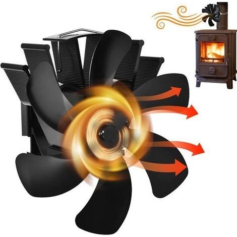 A 6 Pales Ventilateur Cheminée Suspendu Ventilateur Silencieux Thermodynamique Efficace (1/4)