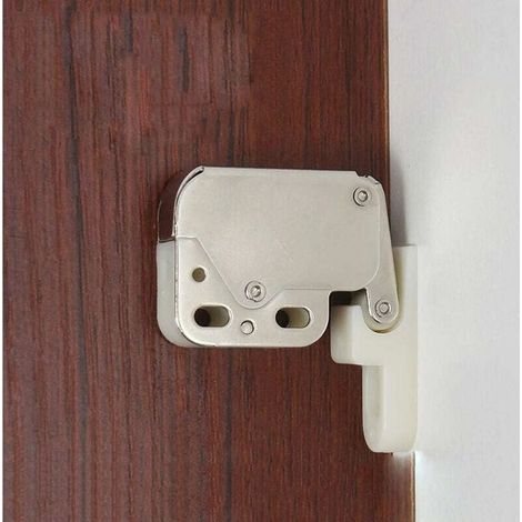 (Lot de 4) Système de pression automatique à ressort Push-In Touch Lock Mini Tip Latch Serrure de sécurité pour meubles de porte d'armoire-LIAIKI (1/5)