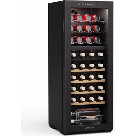 Klarstein Bovella 36 Duo+ - Frigorifero per vini 2 in 1 36 bottiglie 2 zone 7 ripiani Touch (1/5)
