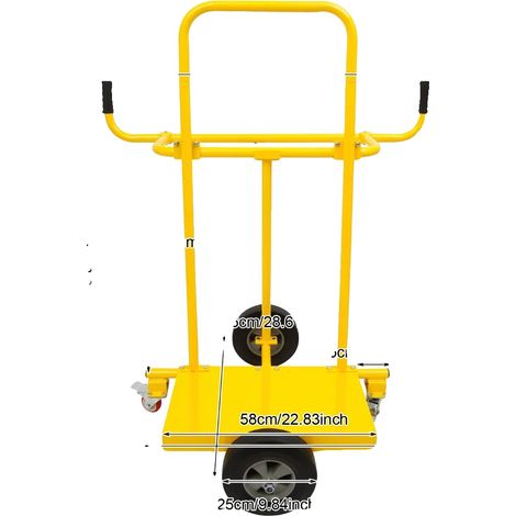 Chariot à panneaux, capacité de charge lourde, construction en acier durable, JAUNE (1/2)