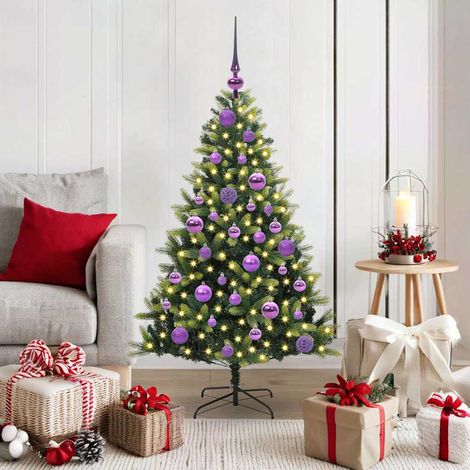 Künstlicher geflammter Weihnachtsbaum 150 LEDs Grün 120 cm (1/5)