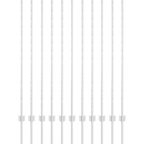 Poteau de clôture. 11 pcs Argenté 140 cm Acier (1/5)
