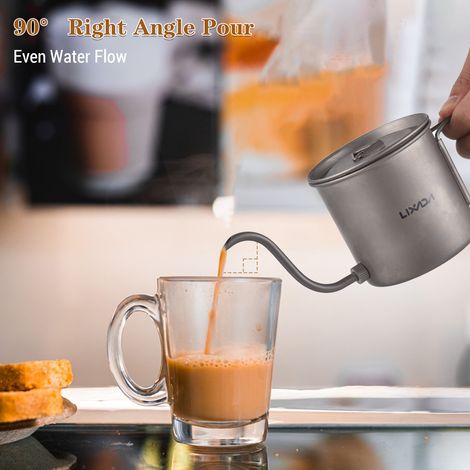 Bouilloire à café à col de cygne de 400ml, avec poignée pliante, eau avec couvercle (1/5)