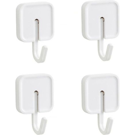4er-Pack selbstklebende Wandhaken, extra stark, rutschfest, Anti-Perforation, für Küche, Bad, Handtücher, Badekugeln, Kleidung, Hängehaken unter Schränken (1/5)