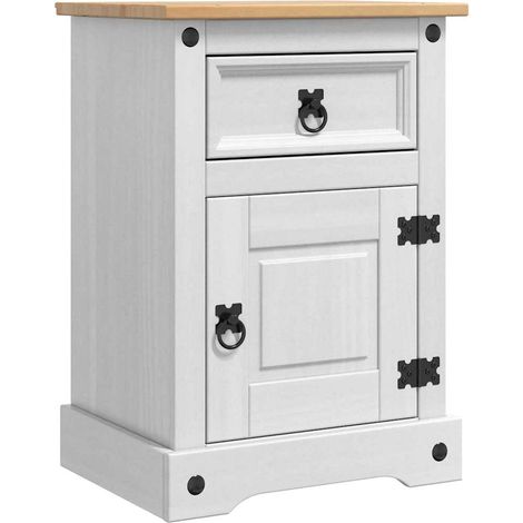 Maison Exclusive - Comodino Corona Bianco 45 x 35 x 64 cm Pino massello