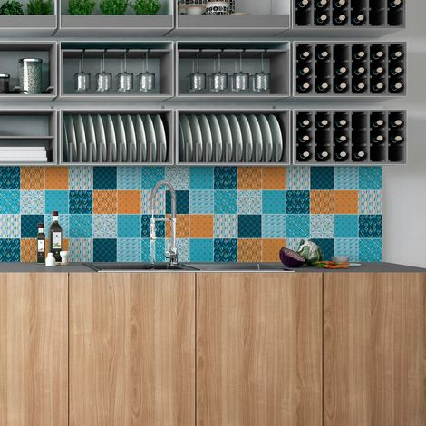 Sticker Mural Carrelage adhésif Cuisine Salle de Bain - 9 STICKERS CARRELAGES SCANDINAVE MINSK - 9stickers10x10cm (1/5)
