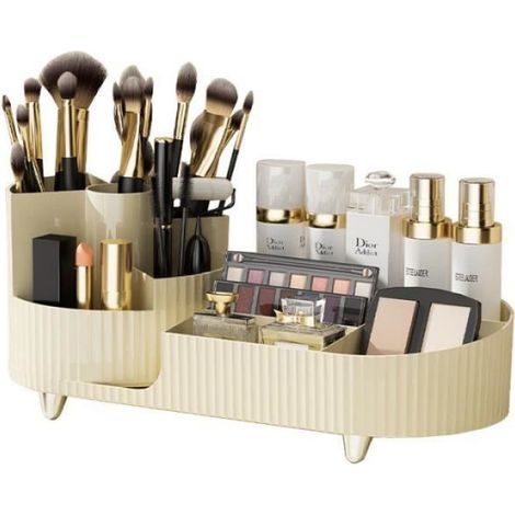 Boîte de Rangement Maquillage avec 5 Compartiments, Organisateur de Maquillage pratique, Porte-pinceaux de Maquillage (1/4)