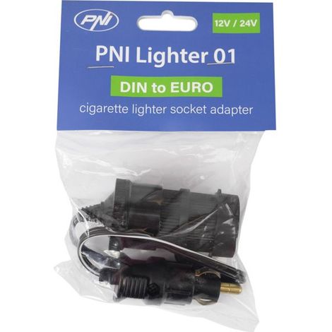 Adaptateur - PNI Lighter 01 - DIN vers prise allume-cigare - 12V/24V - Câble d'extension inclus (1/4)