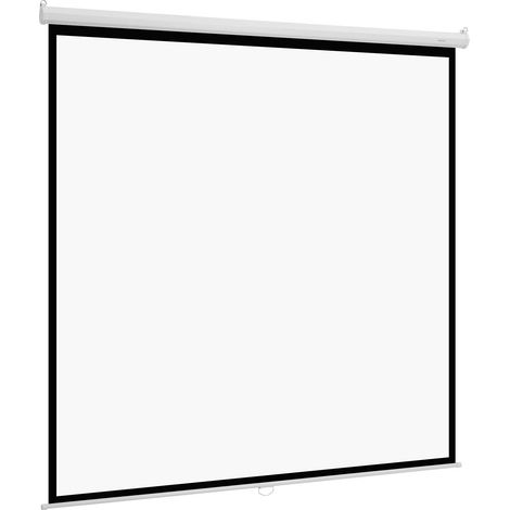 Écran de projection manuel, 3048 mm, format 1:1, 4K/1080 HD, rétractable, fixation murale avec cordelette, projecteur portable pour la maison, le bureau ou le home cinéma. (1/5)