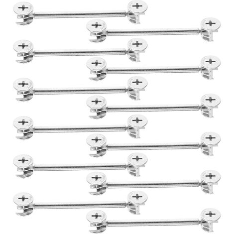 Kit de 20 Pièces eurs à Came Double Tête 48mm et 84mm en Alliage de Zinc pour Meubles D’armoires, Ferrures de Meubles en Métal, Système de Fixation pour Assemblage