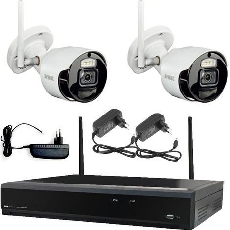 Grothe SET 1098/820 Juego de videovigilancia WLAN 2,4 GHz, NVR de 8 canales, 1TB HDD