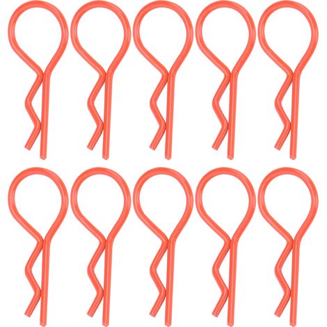 Lot de 10 clips carrosserie métalliques en forme de R, 13 mm, pour voitures RC 1/5 1/6 1/8 1/10, orange (1/5)