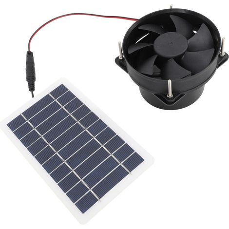 Kit de ventilateur solaire 10 W, ventilateur d'extraction portable et silencieux en silicium monocristallin pour l'extérieur. (1/5)