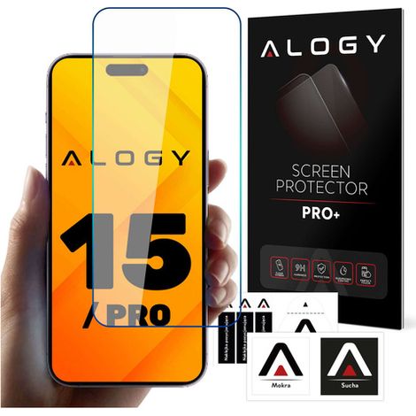 Vetro temperato 9H per iPhone 15 / 15 Pro / 16 per Alogy Screen Protector PRO+ (1/5)