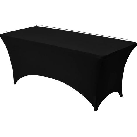 Tischdecke, dehnbar, strapazierfähiger Stoff, 6ft 10 Stück Schwarz (1/2)