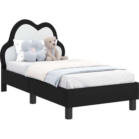 Toddler Bed Frame with Headboard Black 70 x 140 cm PU vidaXL