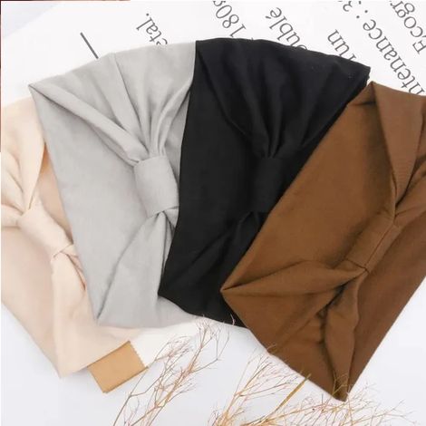 Lot de 4 bandeaux pour femmes, bandeaux larges élastiques pour sport, yoga et running (1/4)
