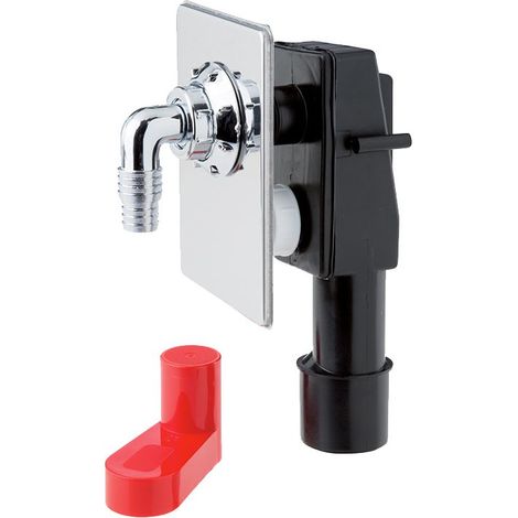 Sifone lavatrice ad incasso con rosone e portagomma cromati M623 (1/4)