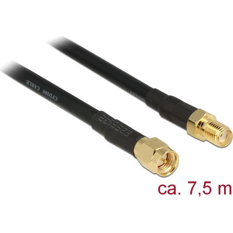Hf sma stecker  sma buchse 7,5 m cfd200 low loss delock