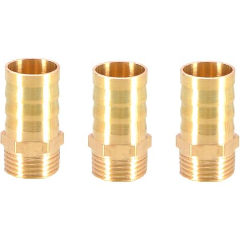 3PCS Raccord de tuyau d&39arrosage cannelé en laiton Coupleur Connecteur 16 mm à 0,95 cm Filetage BSP mâle Raccord de tuyau Adaptateur de tuyau (1/3)