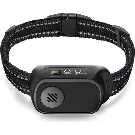 Wiederaufladbares automatisches Antibellhalsband für Hunde, 5 einstellbare Empfindlichkeitsstufen, Vibrations-, Elektroschock- und Tonmodus, geeignet für kleine, mittlere und große Hunde (1/3)