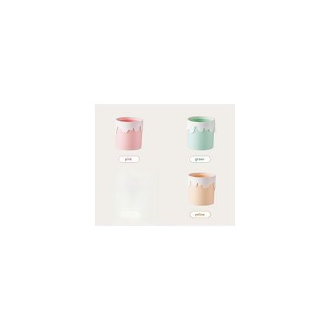(Set da 3 pezzi/rosa + verde + giallo) Contenitore per gelato creativo, elegante e carino per la scrivania - Crezuo
