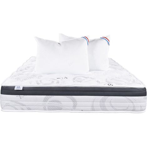 Matelas Sleeplux, 26cm, latex, ergonomique, face été/hiver, haute densité + Oreiller, 160x200cm (1/4)