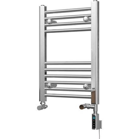 Zennor - Chrome Dual Fuel Towel Rail H600mm x W400mm Thermostatic WIFI - Straight (1/3)