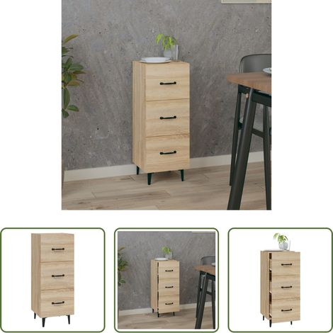 vidaXL Holzwerkstoff - Sideboard Sonoma-Eiche 34,5x34x90 cm Holzwerkstoff (1/5)