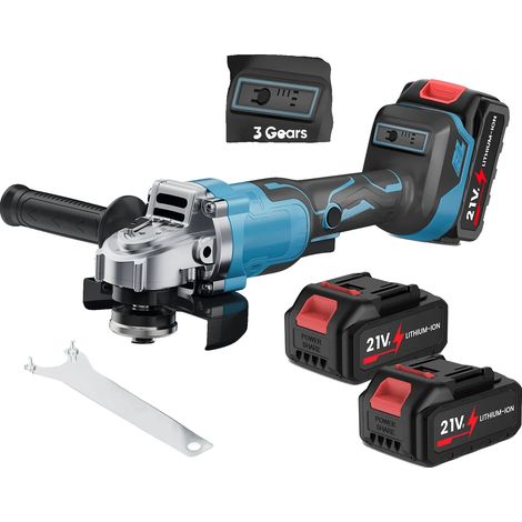 Smerigliatrice angolare, motore brushless, disco da 125 mm, modello 2 (2 batterie, 1 spina europea) (1/2)