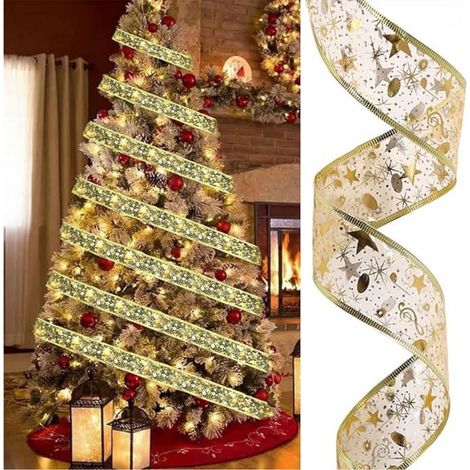 Nastro Luminoso Albero Natale Luce Led 3MT Oro Decorazioni (1/5)