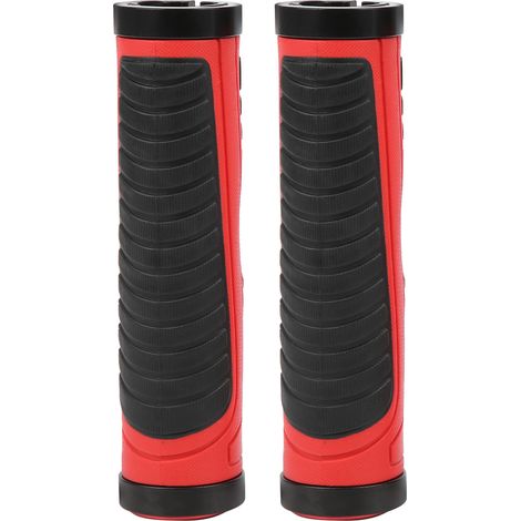 Poignée de guidon antidérapante pour VTT, paire noir et rouge, grip vélo tout-terrain